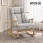 Mecedora Tapizada de Borreguito con Reposacabezas Ajustable y Patas de Madera 65x98x88 cm Gris Claro Mecedora Tapizada de Borreguito con Reposacabezas Ajustable y Patas de Madera 65x98x88 cm Gris Claro