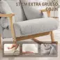 Mecedora Tapizada de Borreguito con Reposacabezas Ajustable y Patas de Madera 65x98x88 cm Gris Claro Mecedora Tapizada de Borreguito con Reposacabezas Ajustable y Patas de Madera 65x98x88 cm Gris Claro