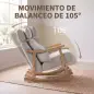 Mecedora Tapizada de Borreguito con Reposacabezas Ajustable y Patas de Madera 65x98x88 cm Gris Claro Mecedora Tapizada de Borreguito con Reposacabezas Ajustable y Patas de Madera 65x98x88 cm Gris Claro