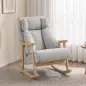 Mecedora Tapizada de Borreguito con Reposacabezas Ajustable y Patas de Madera 65x98x88 cm Gris Claro Mecedora Tapizada de Borreguito con Reposacabezas Ajustable y Patas de Madera 65x98x88 cm Gris Claro