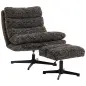 Sillón con Reposapiés de Altura Ajustable Sillón Lectura Giratorio 360° de Chenilla Asiento Ancho Acolchado Grueso Gris Sillón con Reposapiés de Altura Ajustable Sillón Lectura Giratorio 360° de Chenilla Asiento Ancho Acolchado Grueso Gris