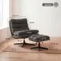 Sillón con Reposapiés de Altura Ajustable Sillón Lectura Giratorio 360° de Chenilla Asiento Ancho Acolchado Grueso Gris Sillón con Reposapiés de Altura Ajustable Sillón Lectura Giratorio 360° de Chenilla Asiento Ancho Acolchado Grueso Gris