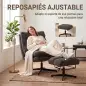 Sillón con Reposapiés de Altura Ajustable Sillón Lectura Giratorio 360° de Chenilla Asiento Ancho Acolchado Grueso Gris Sillón con Reposapiés de Altura Ajustable Sillón Lectura Giratorio 360° de Chenilla Asiento Ancho Acolchado Grueso Gris
