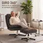 Sillón con Reposapiés de Altura Ajustable Sillón Lectura Giratorio 360° de Chenilla Asiento Ancho Acolchado Grueso Gris Sillón con Reposapiés de Altura Ajustable Sillón Lectura Giratorio 360° de Chenilla Asiento Ancho Acolchado Grueso Gris