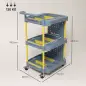 Carro de Herramientas con Ruedas de 3 Niveles con Panel Perforado 8 Ganchos para Garaje Taller Almacén Gris y Amarillo Carro de Herramientas con Ruedas de 3 Niveles con Panel Perforado 8 Ganchos para Garaje Taller Almacén Gris y Amarillo
