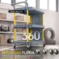 Carro de Herramientas con Ruedas de 3 Niveles con Panel Perforado 8 Ganchos para Garaje Taller Almacén Gris y Amarillo Carro de Herramientas con Ruedas de 3 Niveles con Panel Perforado 8 Ganchos para Garaje Taller Almacén Gris y Amarillo