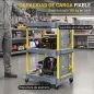 Carro de Herramientas con Ruedas de 3 Niveles con Panel Perforado 8 Ganchos para Garaje Taller Almacén Gris y Amarillo Carro de Herramientas con Ruedas de 3 Niveles con Panel Perforado 8 Ganchos para Garaje Taller Almacén Gris y Amarillo