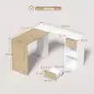 Escritorio Esquinero en L de 120x110 cm con Cajón y 2 Estantes para Oficina en Casa Estudio Blanco y Natural Escritorio Esquinero en L de 120x110 cm con Cajón y 2 Estantes para Oficina en Casa Estudio Blanco y Natural