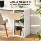 Escritorio Esquinero en L de 120x110 cm con Cajón y 2 Estantes para Oficina en Casa Estudio Blanco y Natural Escritorio Esquinero en L de 120x110 cm con Cajón y 2 Estantes para Oficina en Casa Estudio Blanco y Natural