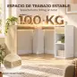 Escritorio Esquinero en L de 120x110 cm con Cajón y 2 Estantes para Oficina en Casa Estudio Blanco y Natural Escritorio Esquinero en L de 120x110 cm con Cajón y 2 Estantes para Oficina en Casa Estudio Blanco y Natural