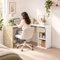 Escritorio Esquinero en L de 120x110 cm con Cajón y 2 Estantes para Oficina en Casa Estudio Blanco y Natural Escritorio Esquinero en L de 120x110 cm con Cajón y 2 Estantes para Oficina en Casa Estudio Blanco y Natural