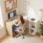 Escritorio Esquinero en L de 120x110 cm con Cajón y 2 Estantes para Oficina en Casa Estudio Blanco y Natural Escritorio Esquinero en L de 120x110 cm con Cajón y 2 Estantes para Oficina en Casa Estudio Blanco y Natural