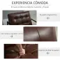 Sillón de Salón Moderna Butaca de Salón Tapizado en PU Asiento Amplio Marco de Metal para Dormitorio Salón Marrón Sillón de Salón Moderna Butaca de Salón Tapizado en PU Asiento Amplio Marco de Metal para Dormitorio Salón Marrón