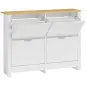 Zapatero Estrecho con 4 Cajones Abatibles Estantes Ajustables para 16 Pares de Zapatos 105x26x80 cm Blanco