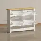 Zapatero Estrecho con 4 Cajones Abatibles Estantes Ajustables para 16 Pares de Zapatos 105x26x80 cm Blanco