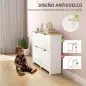 Zapatero Estrecho con 4 Cajones Abatibles Estantes Ajustables para 16 Pares de Zapatos 105x26x80 cm Blanco