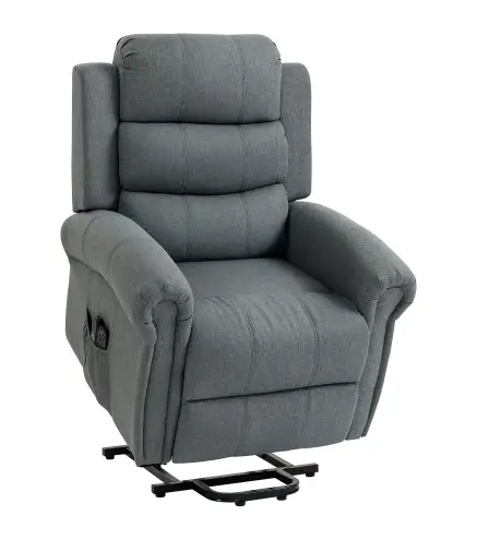 Sillón Relax Reclinable Eléctrico Levanta Personas con Masaje Vibratorio y Calor Control Remoto Gris