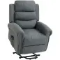 Sillón Relax Reclinable Eléctrico Levanta Personas con Masaje Vibratorio y Calor Control Remoto Gris