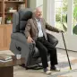 Sillón Relax Reclinable Eléctrico Levanta Personas con Masaje Vibratorio y Calor Control Remoto Gris