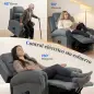 Sillón Relax Reclinable Eléctrico Levanta Personas con Masaje Vibratorio y Calor Control Remoto Gris
