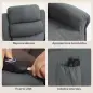 Sillón Relax Reclinable Eléctrico Levanta Personas con Masaje Vibratorio y Calor Control Remoto Gris