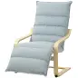 Butaca de Salón con Reposapiés Ajustable Tapizada en Terciopelo con Marco de Madera 67x93x105 cm Azul Claro