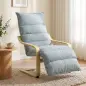 Butaca de Salón con Reposapiés Ajustable Tapizada en Terciopelo con Marco de Madera 67x93x105 cm Azul Claro
