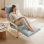 Butaca de Salón con Reposapiés Ajustable Tapizada en Terciopelo con Marco de Madera 67x93x105 cm Azul Claro
