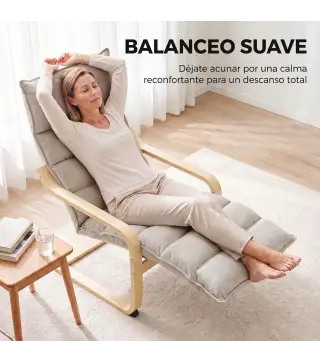 Butaca de Salón con Reposapiés Ajustable Tapizada en Terciopelo con Marco de Madera 67x93x105 cm Marrón Claro