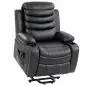 Sillón Relax Reclinable Eléctrico Levanta Personas con Masaje Vibratorio y Calor Puerto USB Control Remoto Negro