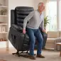 Sillón Relax Reclinable Eléctrico Levanta Personas con Masaje Vibratorio y Calor Puerto USB Control Remoto Negro
