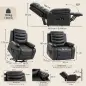 Sillón Relax Reclinable Eléctrico Levanta Personas con Masaje Vibratorio y Calor Puerto USB Control Remoto Negro