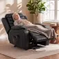 Sillón Relax Reclinable Eléctrico Levanta Personas con Masaje Vibratorio y Calor Puerto USB Control Remoto Negro