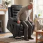 Sillón Relax Reclinable Eléctrico Levanta Personas con Masaje Vibratorio y Calor Puerto USB Control Remoto Negro