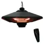Calefactor Exterior 1000/2000W Estufa Colgante de Techo Infrarrojos Radiante Halógeno con Control Remoto Luz LED para Interior y Calefactor Exterior 1000/2000W Estufa Colgante de Techo Infrarrojos Radiante Halógeno con Control Remoto Luz LED para Interior y