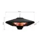 Calefactor Exterior 1000/2000W Estufa Colgante de Techo Infrarrojos Radiante Halógeno con Control Remoto Luz LED para Interior y Calefactor Exterior 1000/2000W Estufa Colgante de Techo Infrarrojos Radiante Halógeno con Control Remoto Luz LED para Interior y