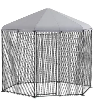 Recinto para gallinero exterior 5 m² parque con malla 2,8x2,45x2,46 m - espacio cubierto - 5/8 gallinas