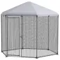 Recinto para gallinero exterior 5 m² parque con malla 2,8x2,45x2,46 m - espacio cubierto - 5/8 gallinas