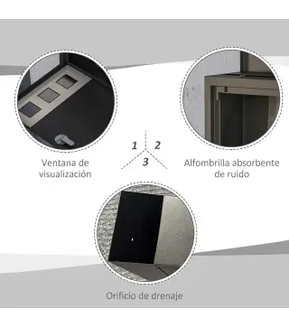 Buzón Exterior de Metal de Pared Correo Cerradura y 2 Llaves Ventanas de Vista Cierre Silencioso 36,5x11,5x29 cm Negro