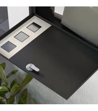 Buzón Exterior de Metal de Pared Correo Cerradura y 2 Llaves Ventanas de Vista Cierre Silencioso 36,5x11,5x29 cm Negro