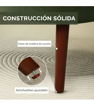 Sillón Relax Sofá Individual de Pana con Cojín Reposabrazos Patas de Madera para Dormitorio Oficina Verde