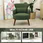 Sillón Relax Sofá Individual de Pana con Cojín Reposabrazos Patas de Madera para Dormitorio Oficina Verde