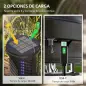 Antimosquitos Eléctrico 2 en 1 9W con Luces LED UV Recargable Solar y USB Efecto 30 m² para Jardín Terraza Patio Negro