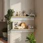 Set de 2 Estantes de Pared Flotantes de 80 cm para Sala de Estar Entrada Dormitorio Carga 3 kg Blanco y Natural