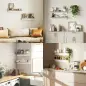 Set de 2 Estantes de Pared Flotantes de 80 cm para Sala de Estar Entrada Dormitorio Carga 3 kg Blanco y Natural