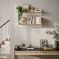 Set de 2 Estantes de Pared Flotantes de 80 cm para Sala de Estar Entrada Dormitorio Carga 3 kg Blanco y Natural