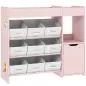 Organizador Infantil con Compartimentos 9 Cestas Extraíbles y Láminas de Pegatinas 92x30x80 cm Rosa Organizador Infantil con Compartimentos 9 Cestas Extraíbles y Láminas de Pegatinas 92x30x80 cm Rosa