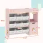 Organizador Infantil con Compartimentos 9 Cestas Extraíbles y Láminas de Pegatinas 92x30x80 cm Rosa Organizador Infantil con Compartimentos 9 Cestas Extraíbles y Láminas de Pegatinas 92x30x80 cm Rosa