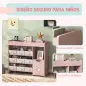 Organizador Infantil con Compartimentos 9 Cestas Extraíbles y Láminas de Pegatinas 92x30x80 cm Rosa Organizador Infantil con Compartimentos 9 Cestas Extraíbles y Láminas de Pegatinas 92x30x80 cm Rosa