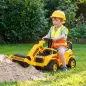 Tractor Correpasillos Juguete con Rodillo Delantero Elevable Apisonadora sin Pedales Claxon y Almacenaje Amarillo